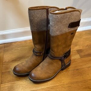 Rieker Brown and Gray Tall Winter Boots